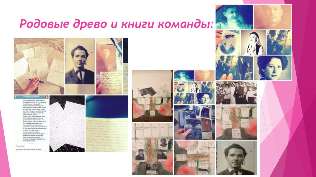 Родовые древо и книги команды: