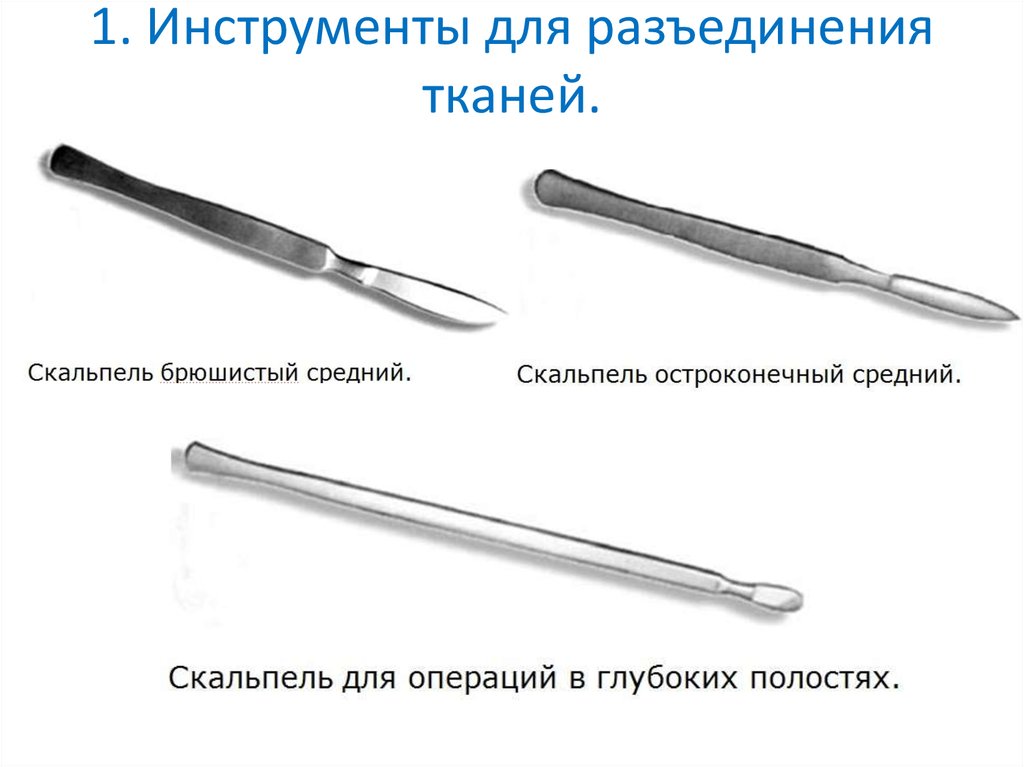 Инструмент разъединяющий ткани. Инструменты для разъединения тканей. Инструменты для разъединения тканей скальпели. Хирургические инструменты разъединяющие ткани. Инструменты для разделения тканей в хирургии.