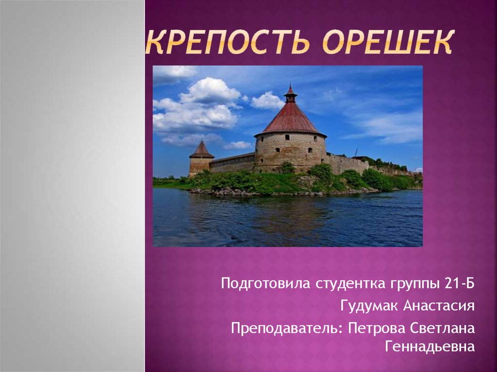 Проект крепость орешек