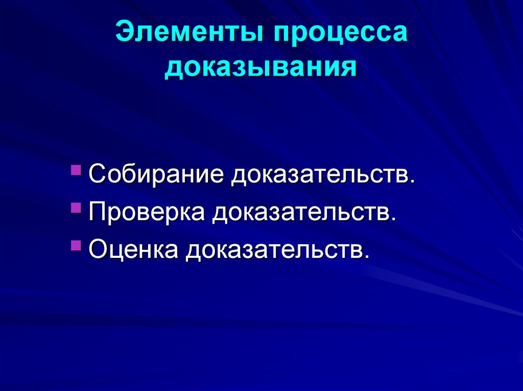 Собирание и проверка доказательств