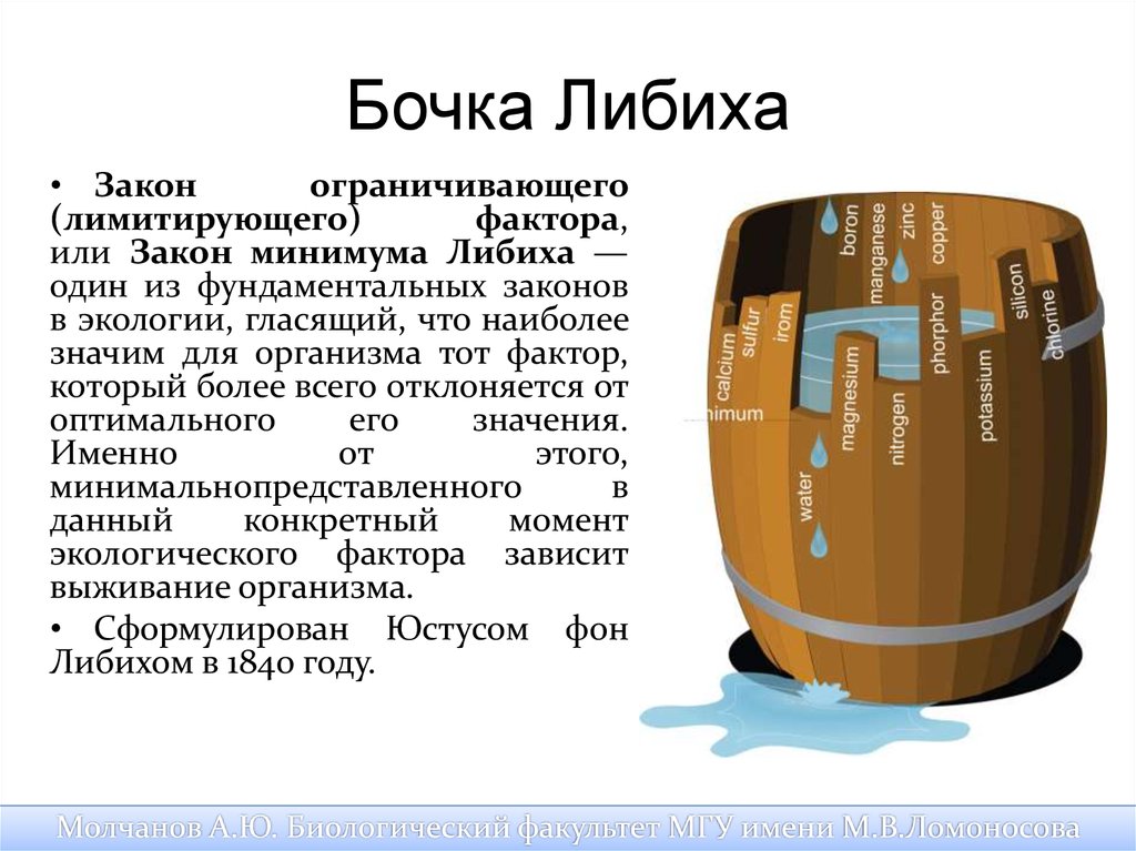 Наглядным изображением какого закона земледелия является бочка добенека