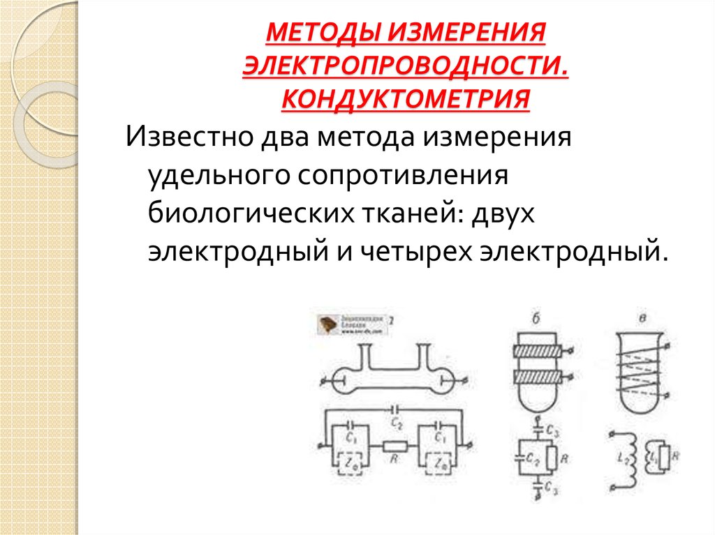 Метод двух и. Методы измерения электропроводности. Метод измерения электропроводности. Методы для измерения электропроводности материала. Методика определения электропроводности.