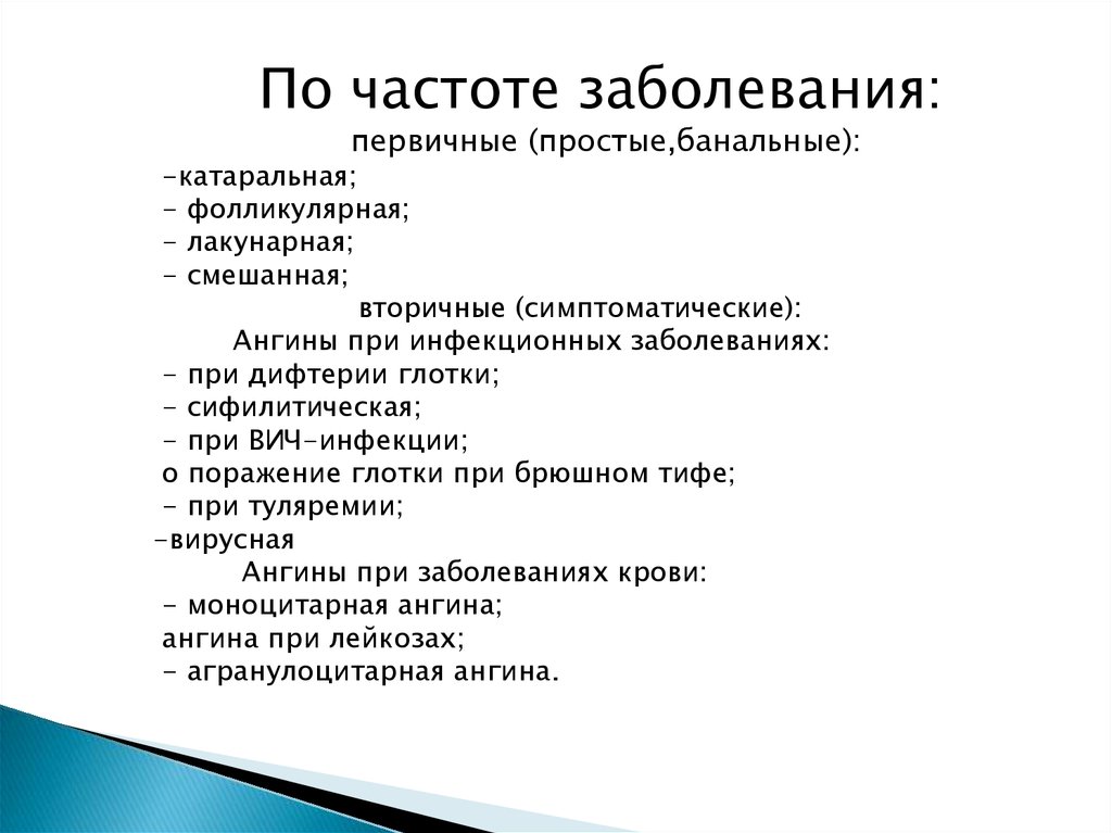 Частота нарушения. Первичное заболевание это. Частота болезни ангиной. Сифилитическая ангина история болезни.