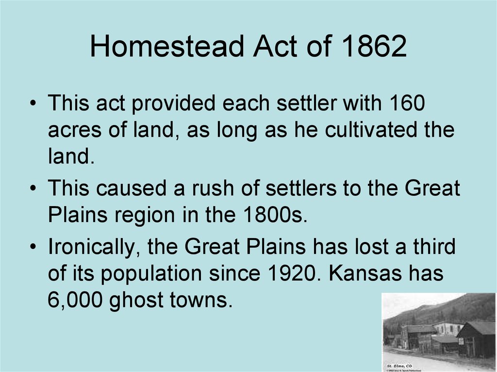 Homestead Act of 1862