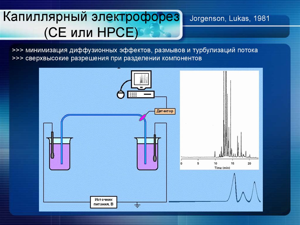 Схема капиллярного электрофореза