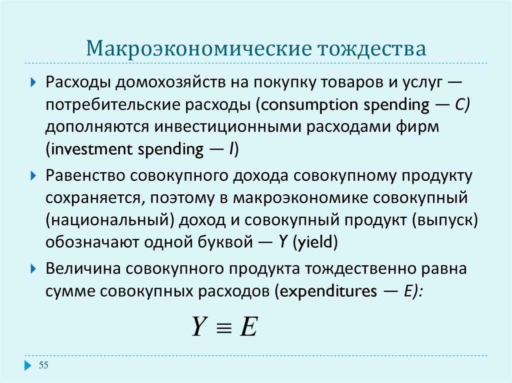 Буквы в экономике. Потребительские расходы формула макроэкономика. Основное Макроэкономическое тождество. Основные макроэкономические тождества. Величина потребительских расходов.