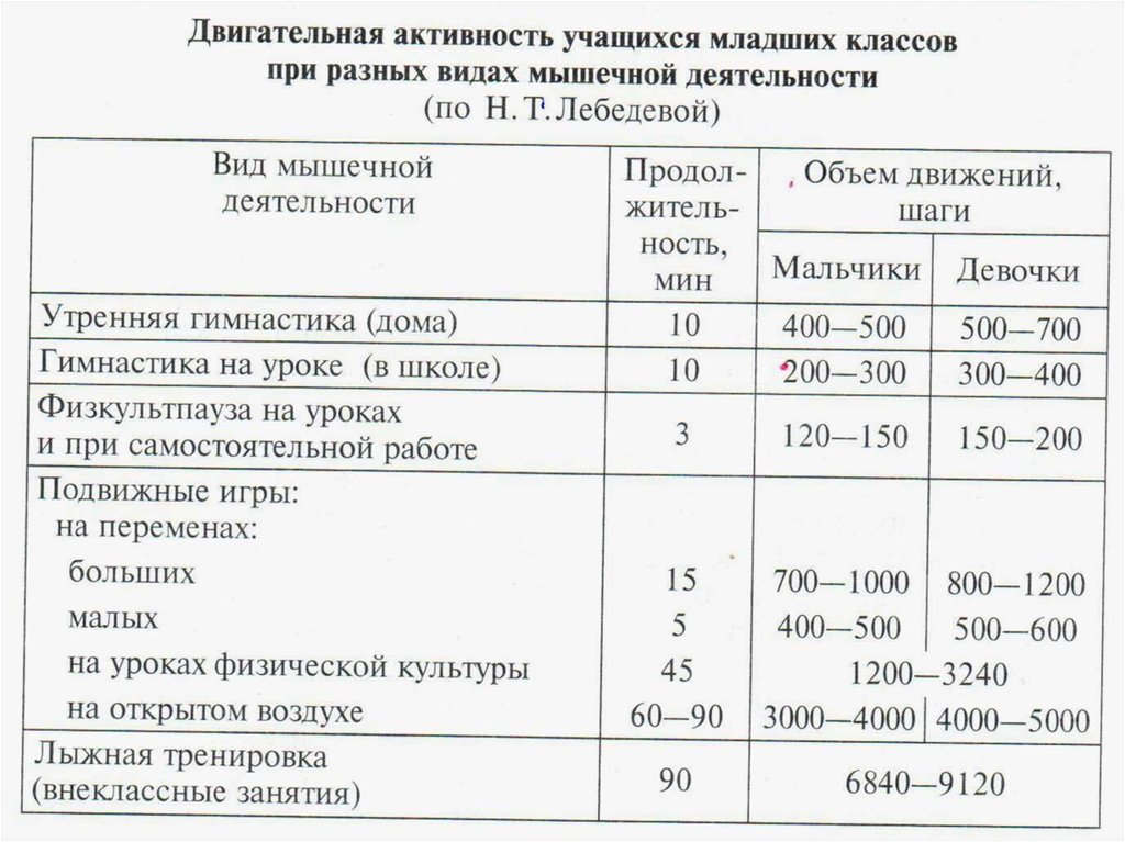 Дневник двигательной активности образец