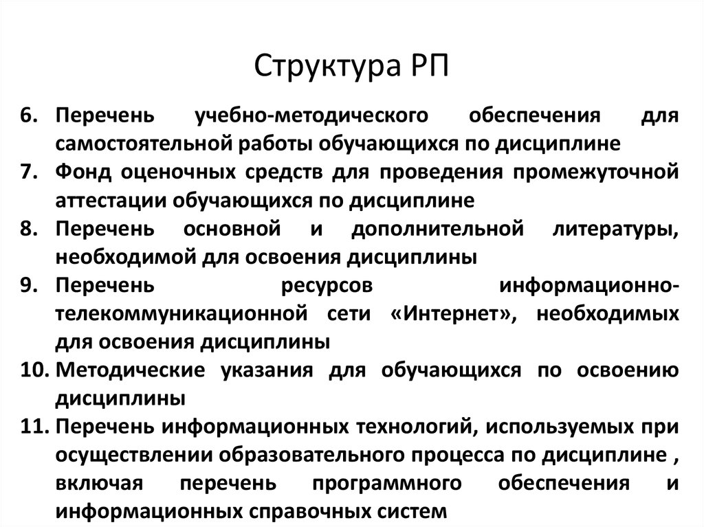 Структура перечня