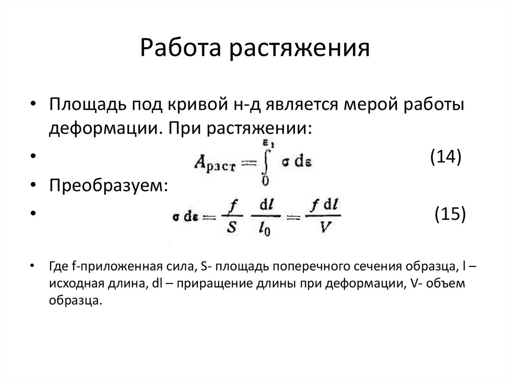 Действие силы растяжения