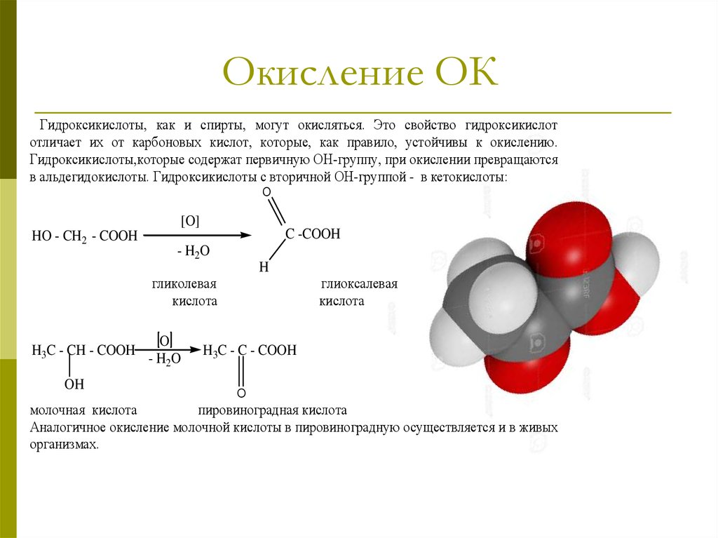 Окисление в химии. Окислением 1,2-гликолей с концевой первичной спиртовой группой. Окисление Альфа гидрокислот. Ацилирование гидроксикислот. Окисление гидроксикислот в организме при участии кофермента над+ ..