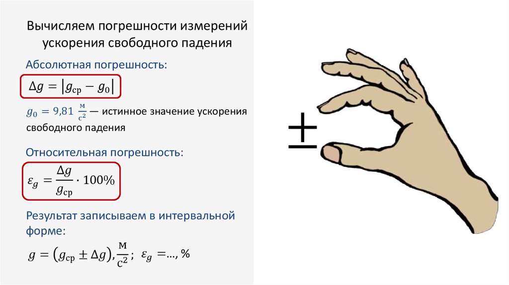 В чем измеряется свободное падение