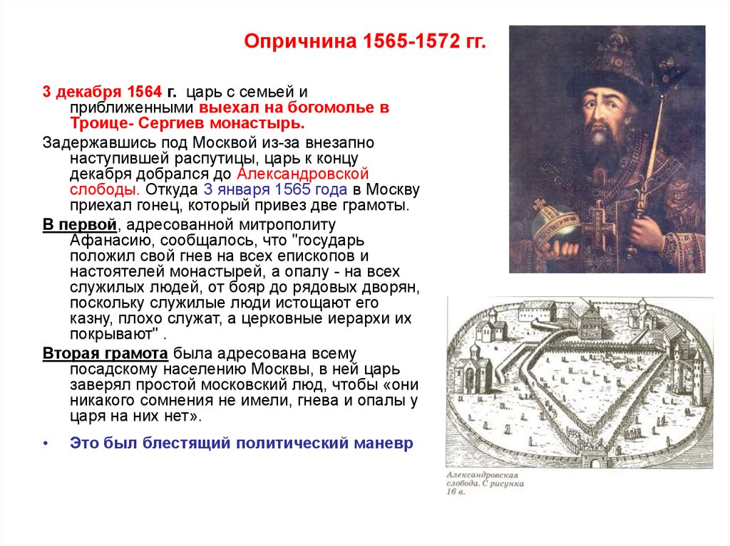1565 1572 г. Опричнина 1565.
