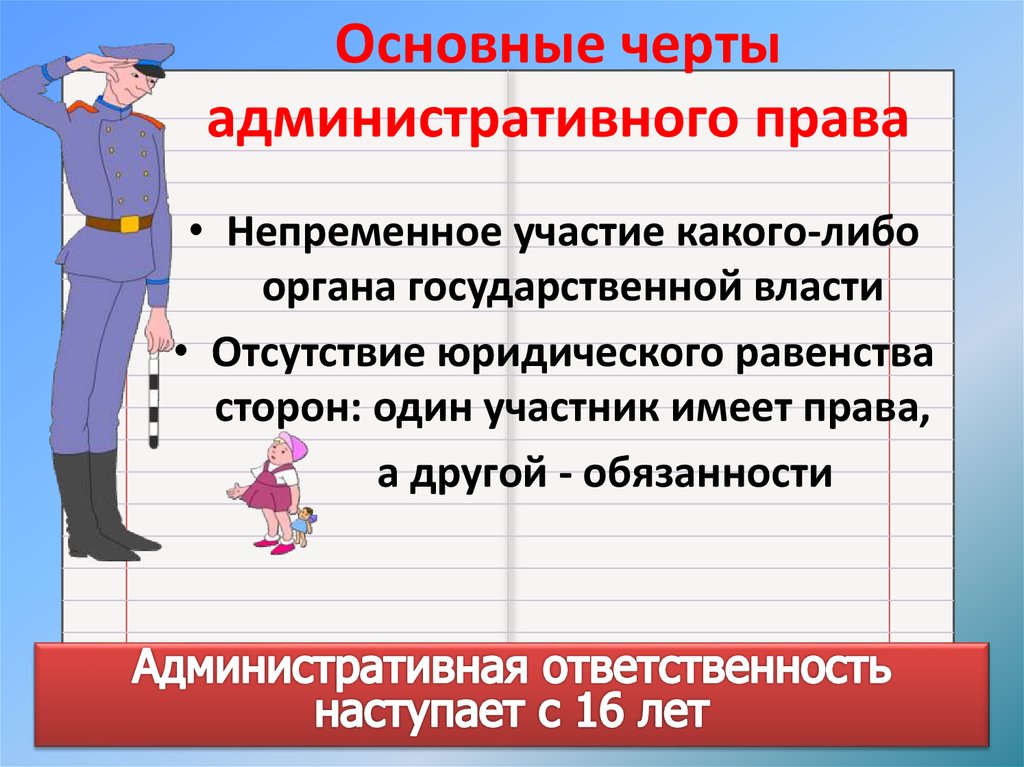 Право 9 класс. Особенности административного права. Черты административного права. Особенности административных правоотношений. Понятие и черты административного правоотношения.