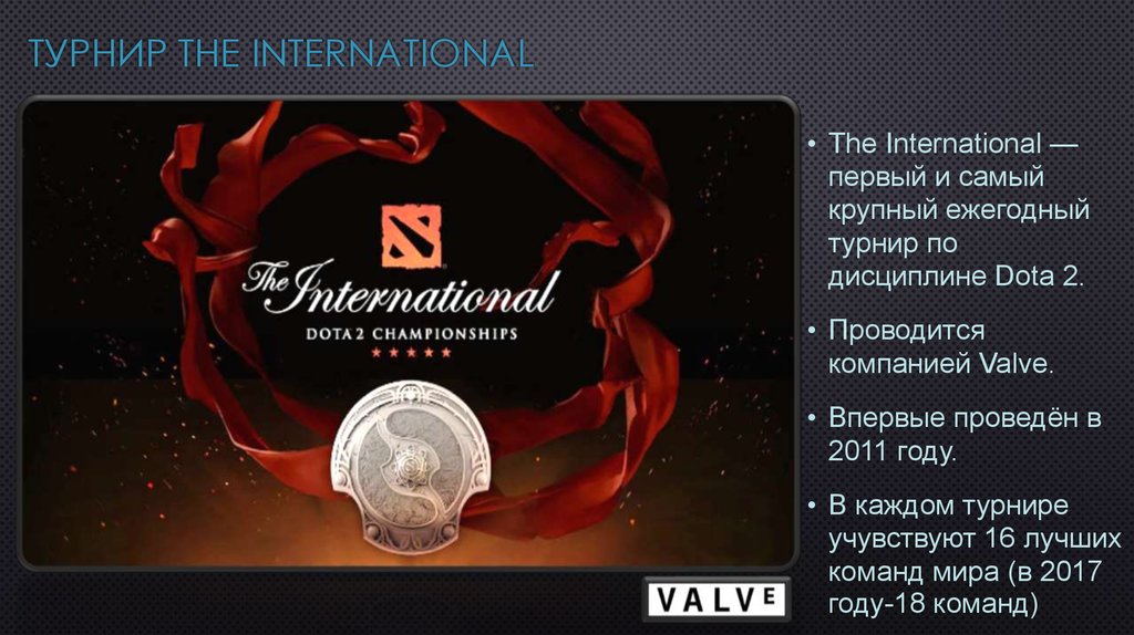 Интернешнл 24. Первый турнир the International, организованный компанией Valve в августе 2011 г. The International 1.