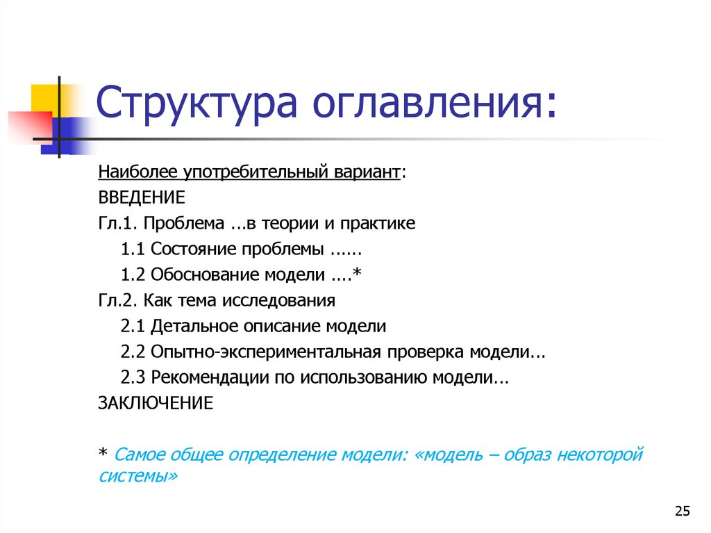 Структура содержания проекта