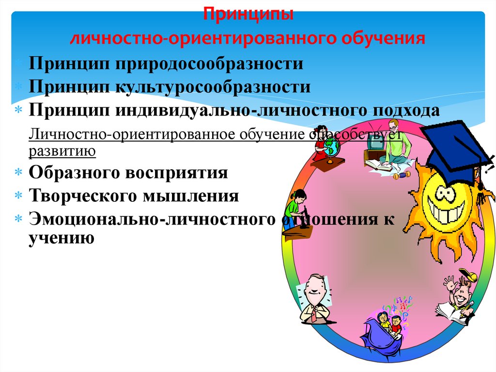 Принцип личностно ориентированного подхода. Принципы личностно-ориентированного обучения. Идеи личностно-ориентированного образования. Принципы личностно - ориентированного образовани. Принципы личного ориентированного обучения.