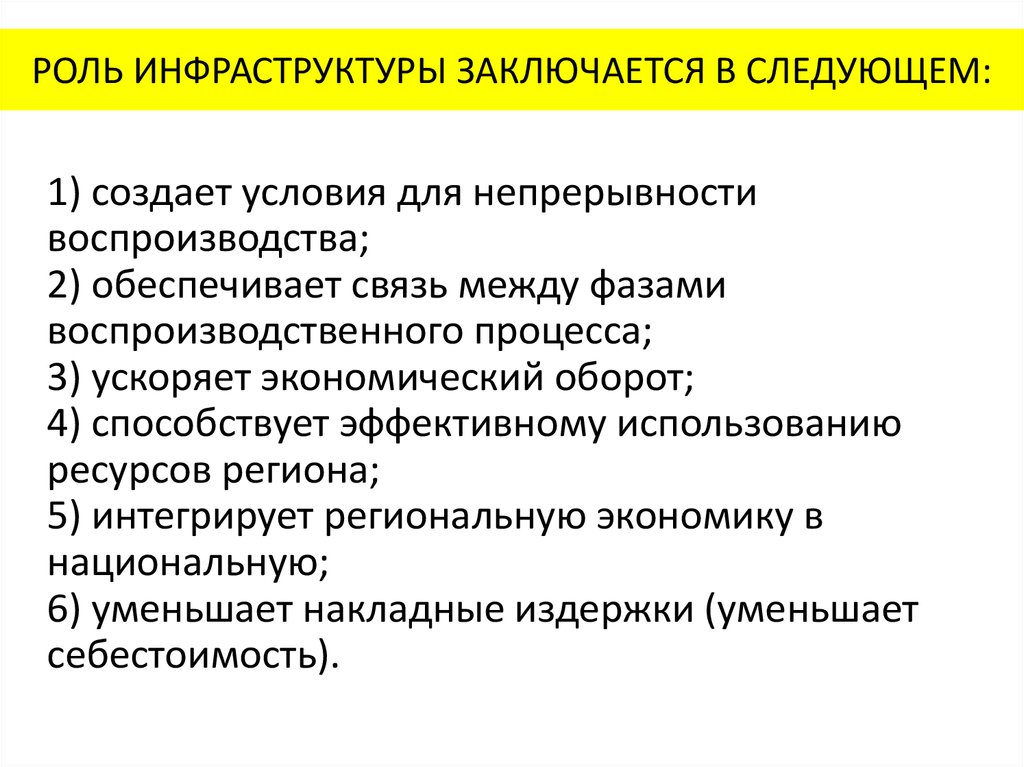 Значение инфраструктурных проектов