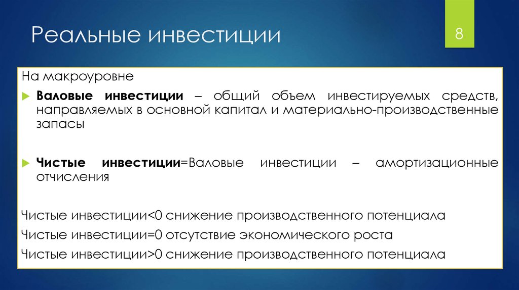 Реальные инвестиции компании