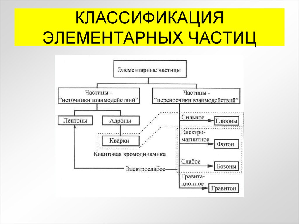 Классификация элементарных частиц презентация