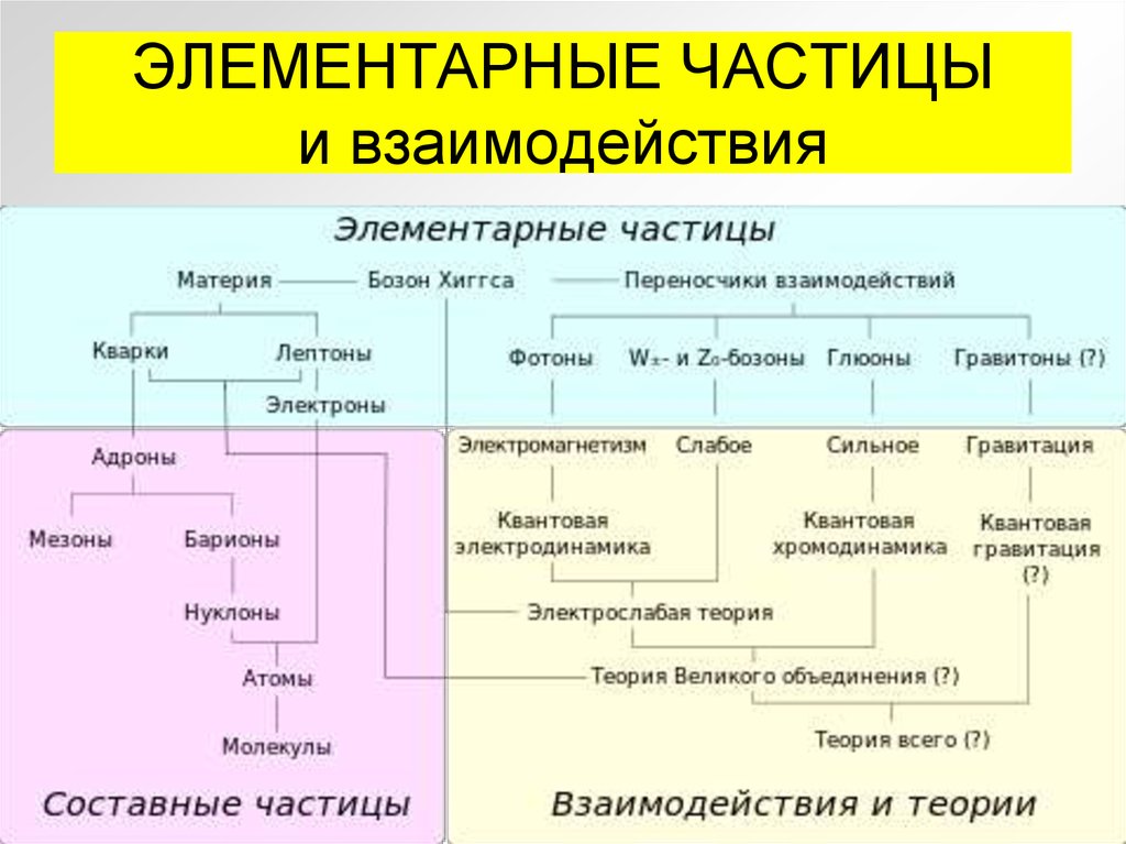 ЭЛЕМЕНТАРНЫЕ ЧАСТИЦЫ и взаимодействия