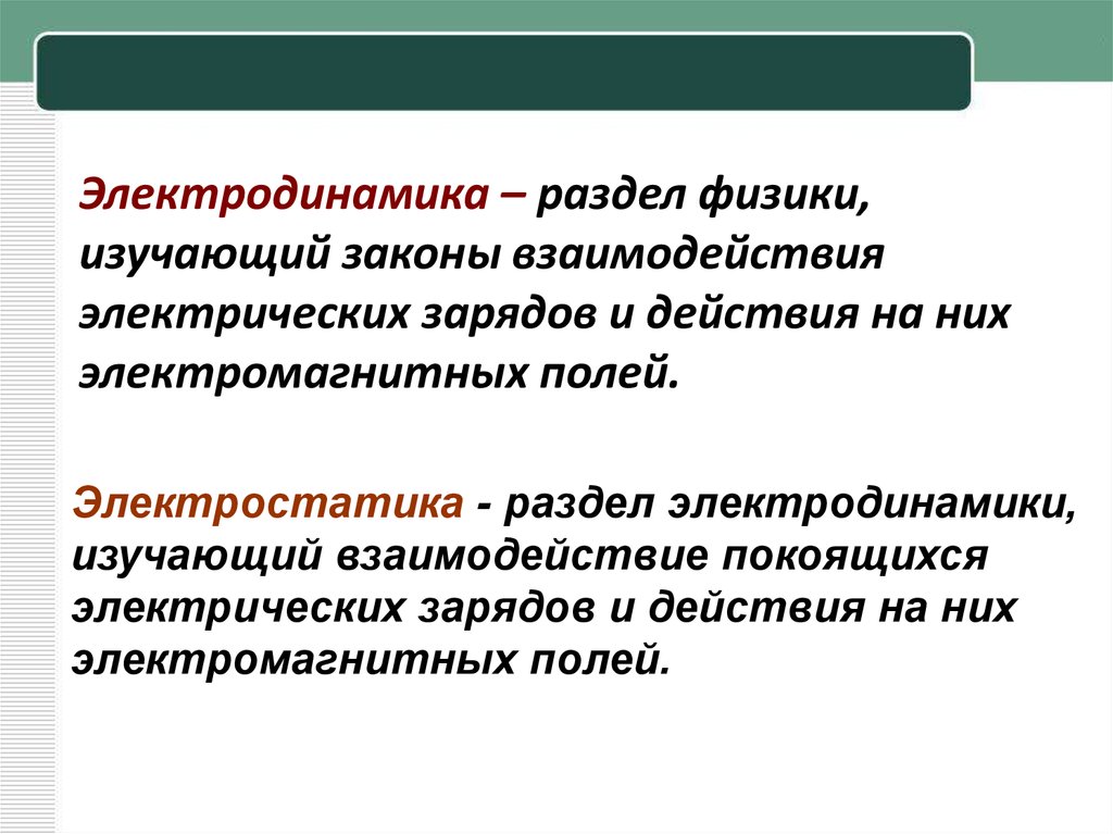 Законы электродинамики презентация