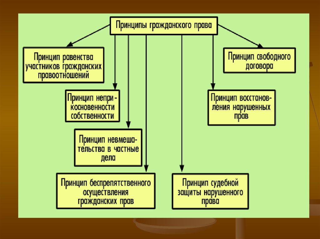 Гражданское равенство. Принцип судебной защиты. Принцип судебной защиты нарушенного права. Схема основные принципы гражданского права. Принципы защиты гражданских прав.