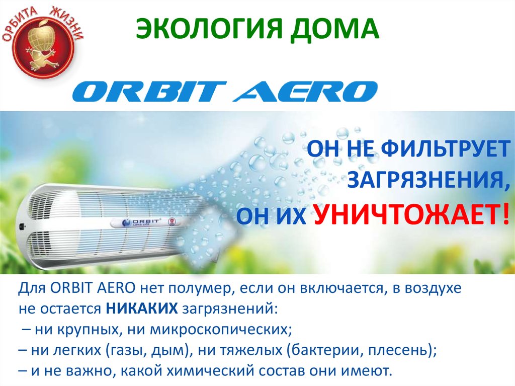 Очиститель воздуха Orbit Aero. Включи воздух через