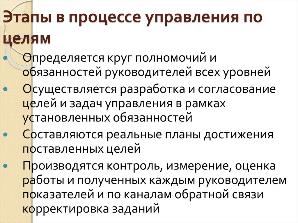 На каком уровне осуществляется. Этапы процесса достижения целей организации. Круг полномочий. Руководитель процесса должность. Задачи управляющего магазином одежды на день.