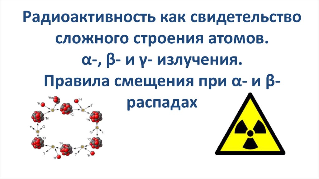 Радиоактивность правила смещения. Радиоактивность. Строение атома радиоактивность. Радиоактивность сложное строение атома. Радиоактивность как свидетельство сложного строения атомов.