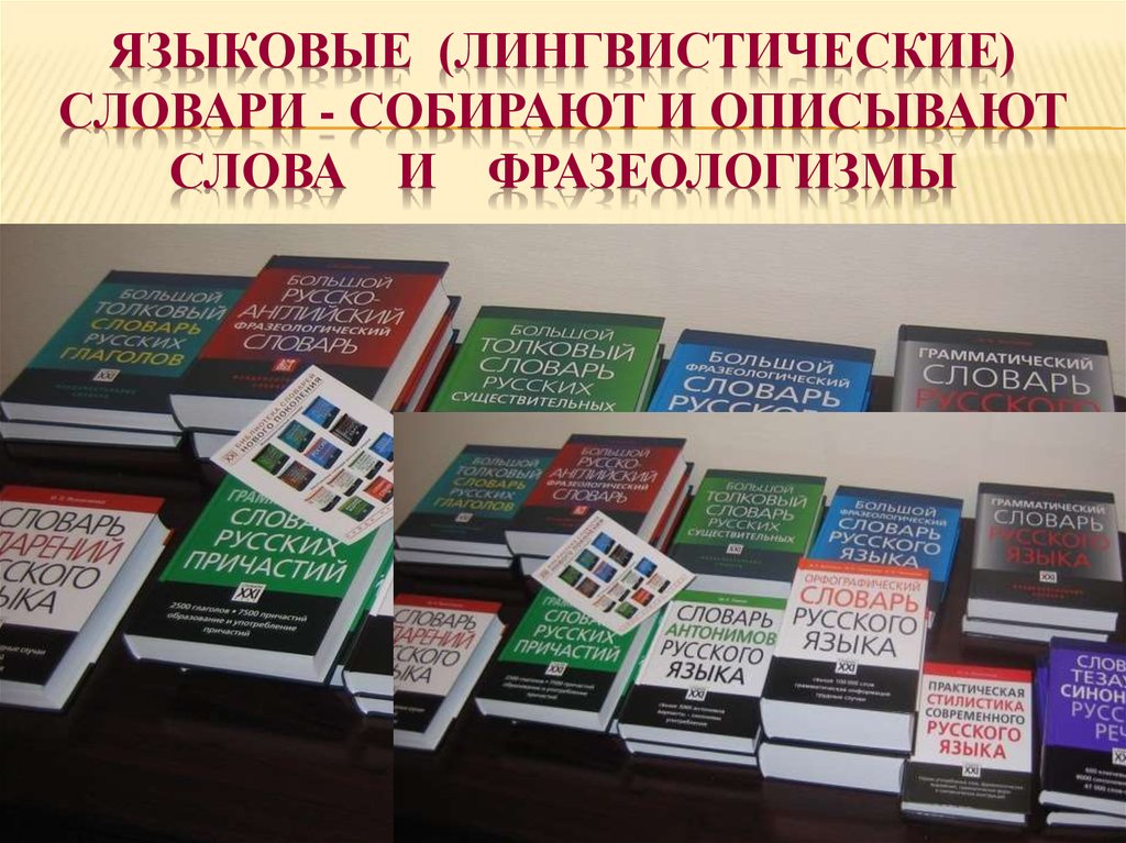 Основные типы лингвистических словарей презентация