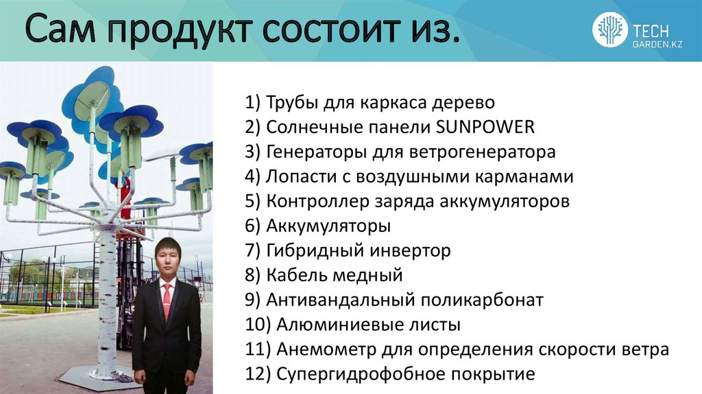 Сам продукт состоит из.