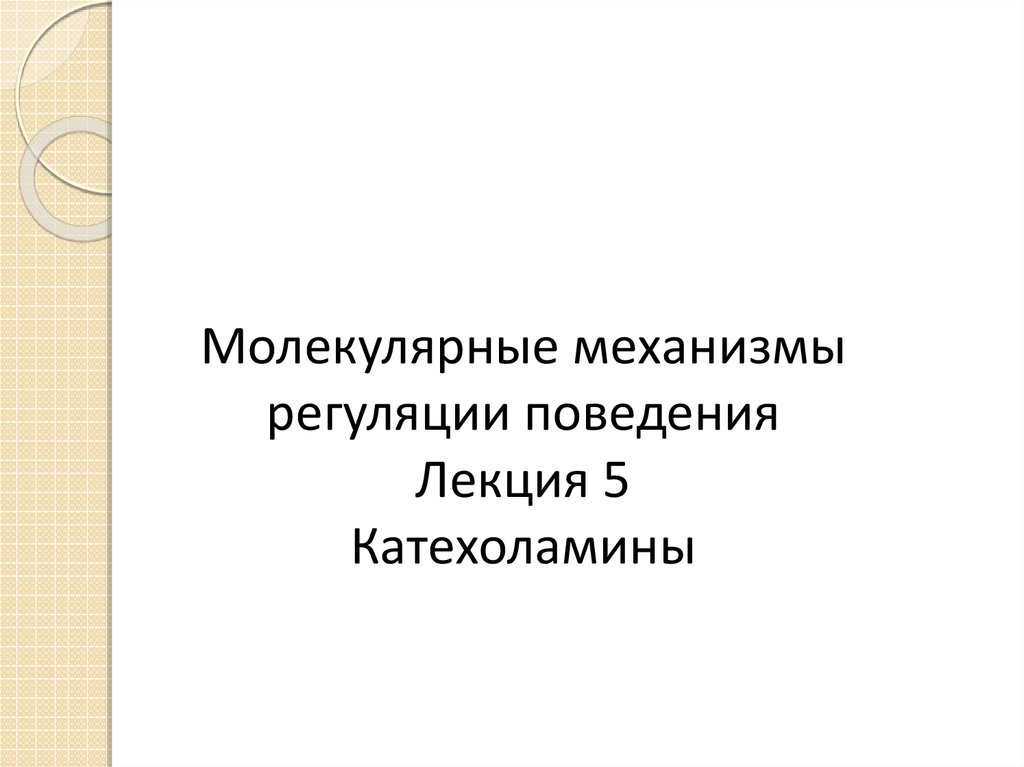 Молекулярные механизмы