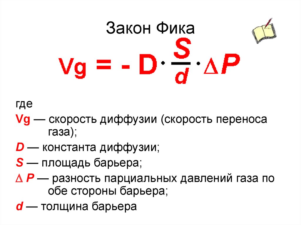 Цифра закона. Закон фика для диффузии формула. Формула фика для диффузии. 1 Закон фика. Закон фика для скорости диффузии.