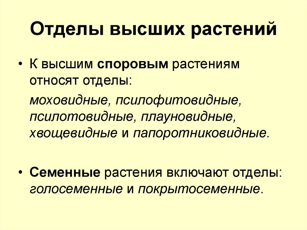 Отдел высших растений