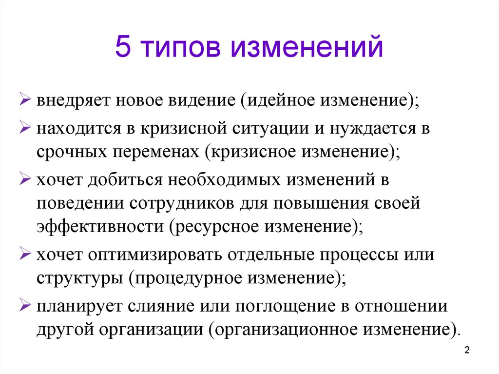 Виды изменений. Смена типов. Типы изменения себя. Виды изменений Ате.