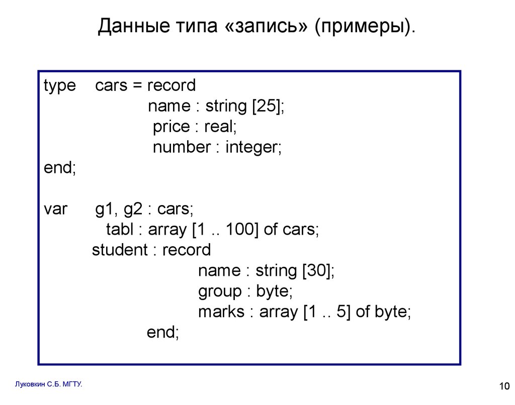 Запишите типы данных. Тип данных запись пример. Массив типа запись. Записать примеры. Данные типа запись.