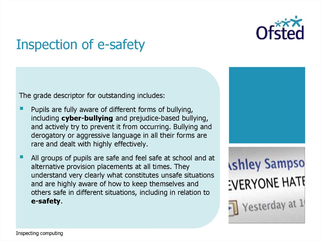 Inspection of e-safety