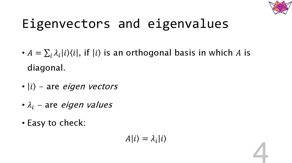 Eigenvectors and eigenvalues