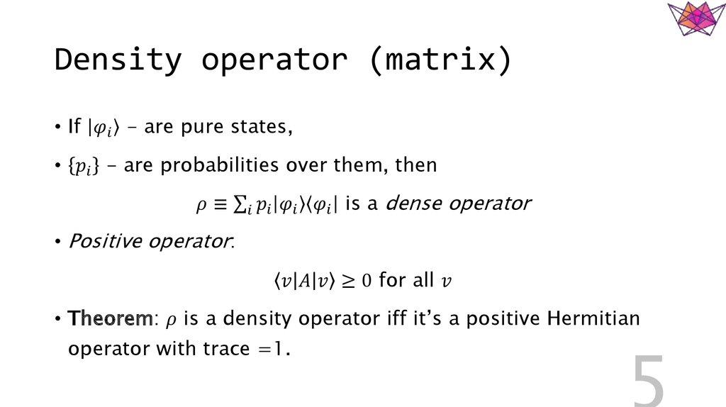 Density operator (matrix)