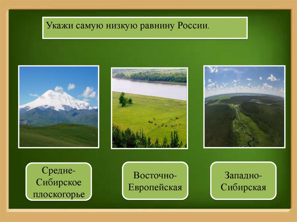 Восточно-европейская равнина — самая большая равнина России.