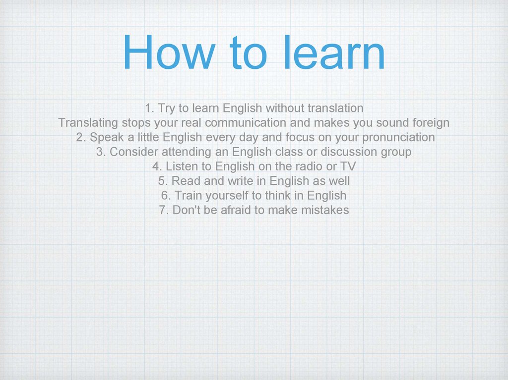presentation about how to learn english