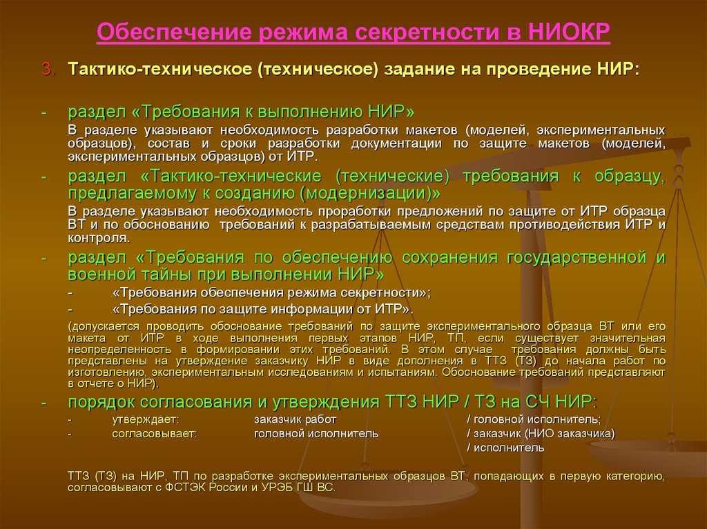 Главные элементы режима секретности в виде схемы