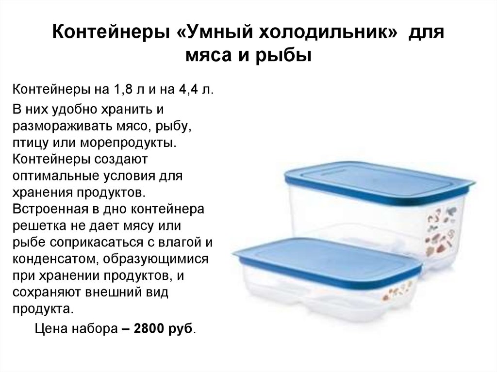 Контейнеры «Умный холодильник» для мяса и рыбы