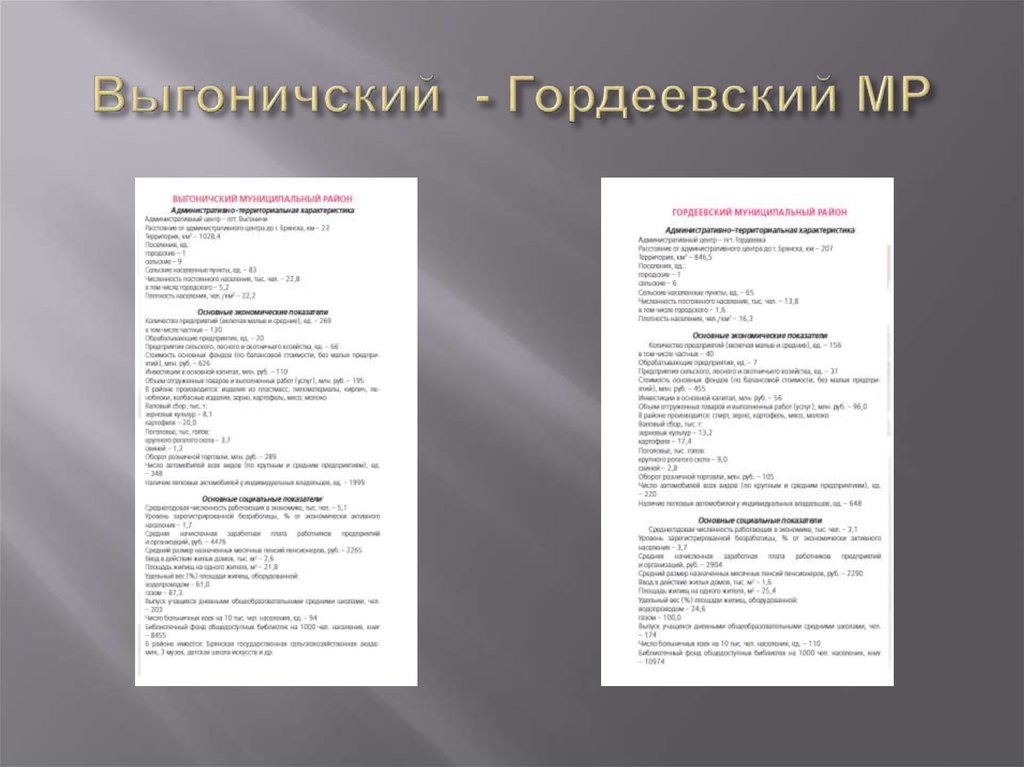 Выгоничский - Гордеевский МР