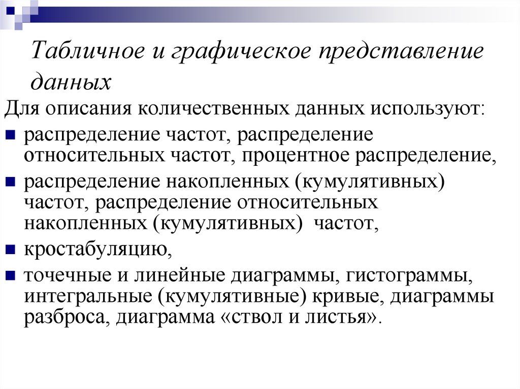 Графическое представление данных. Графические методы представления данных. Табличные и графичные представление данных. Табличное представление статистических данных.