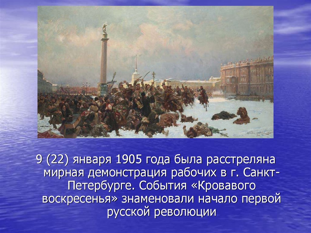 Картина 9 января 1905 года на васильевском острове