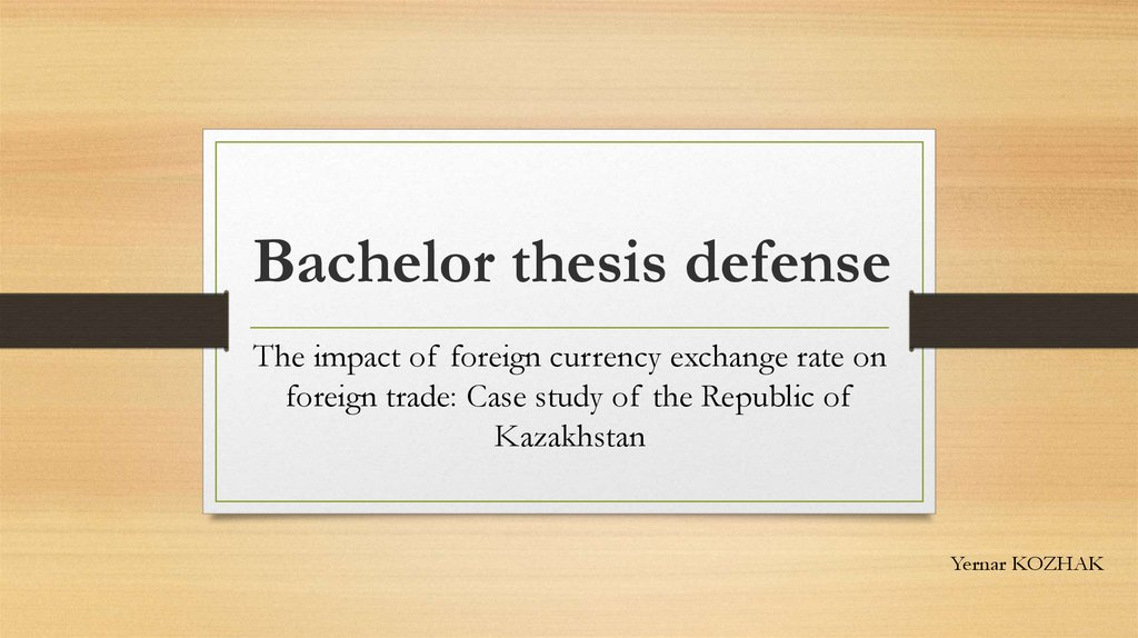 defence of bachelor thesis