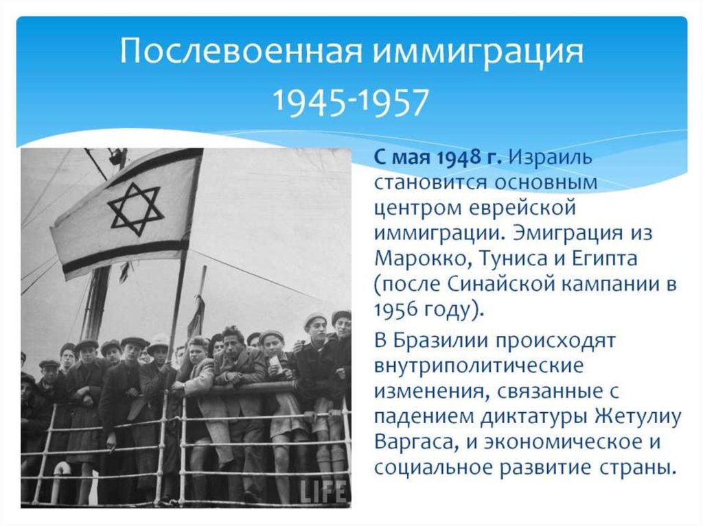 Послевоенная иммиграция 1945-1957