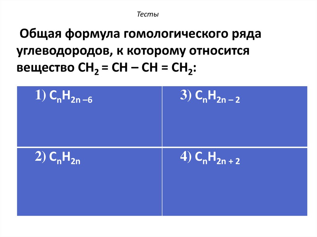 К углеводородам относятся вещества с общей формулой.