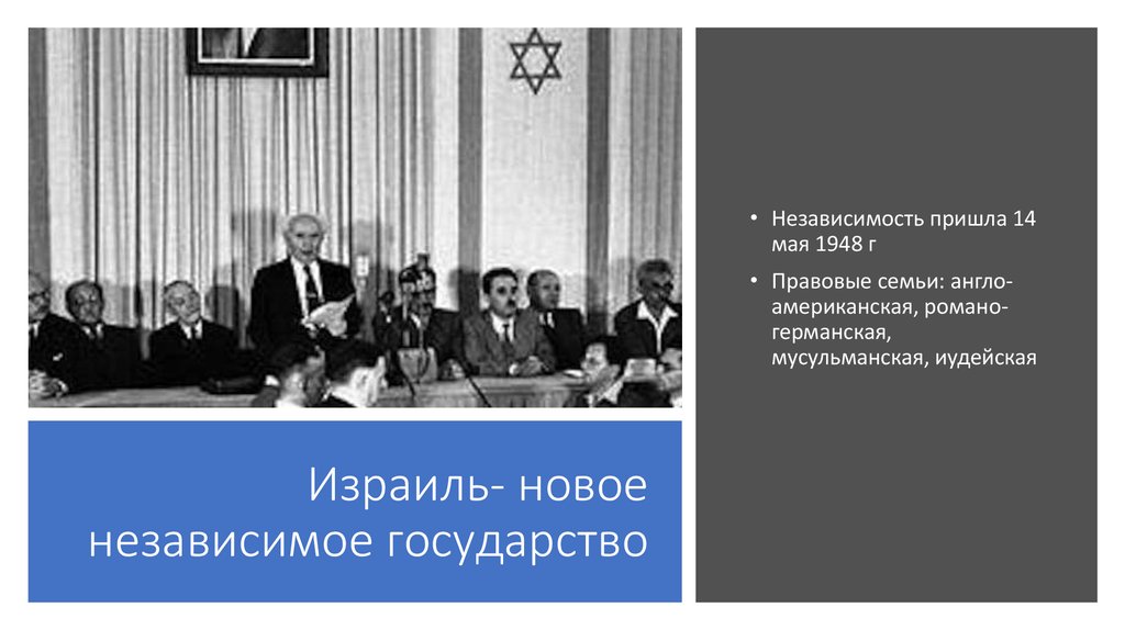 Израиль- новое независимое государство